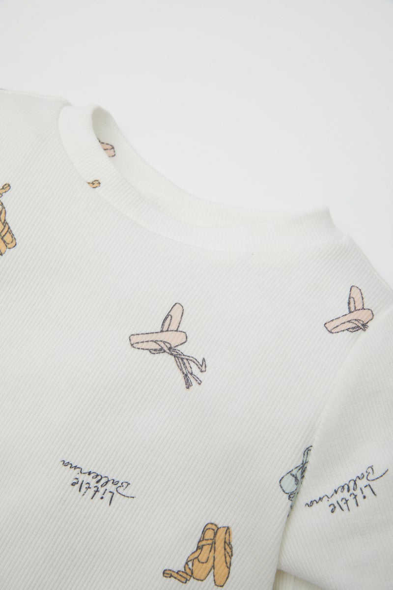 DeFacto Beige BabyGirl Baby Girl Corduroy 2 Piece Pajama Set Casual - Image 3